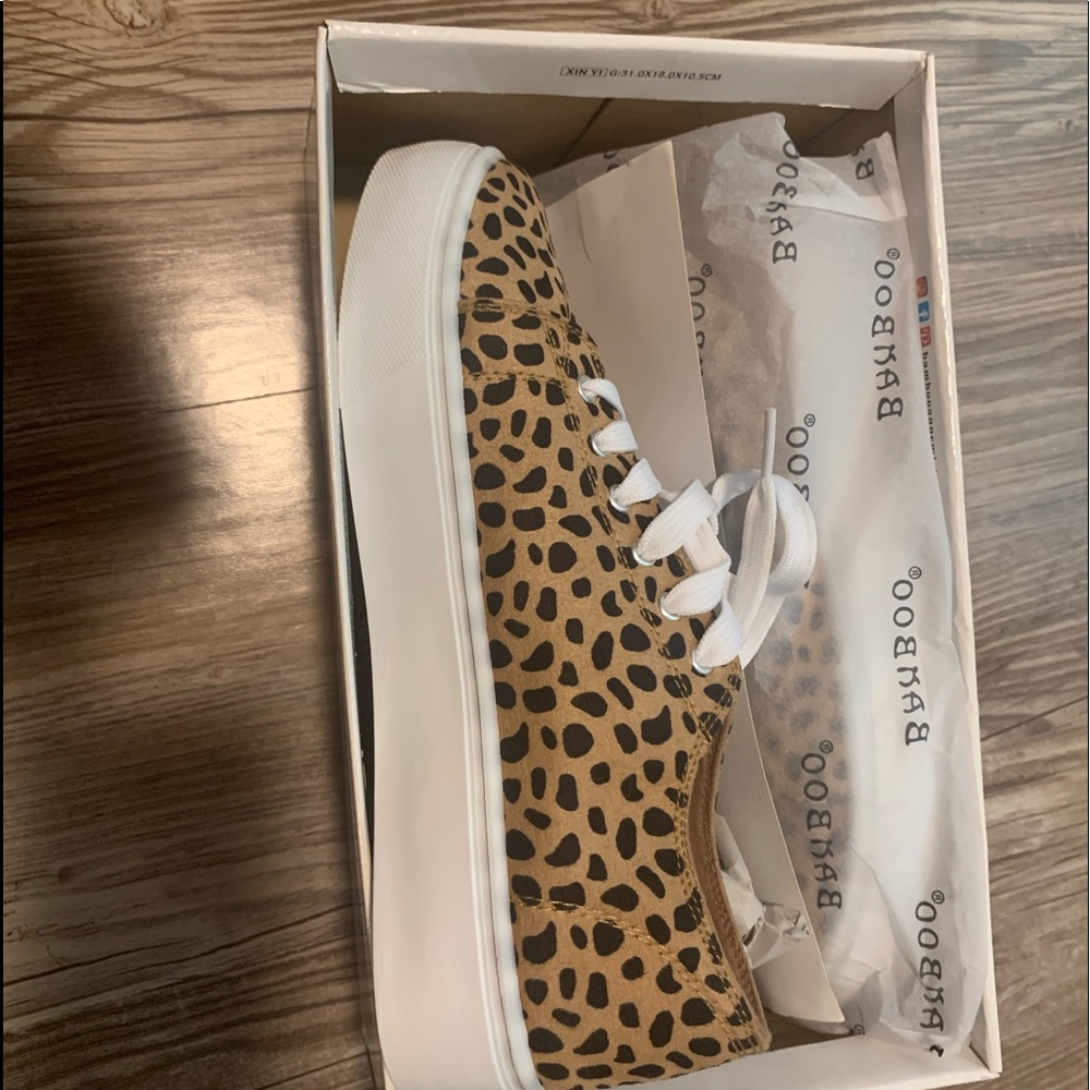 Bamboo brand dalmation print shoes